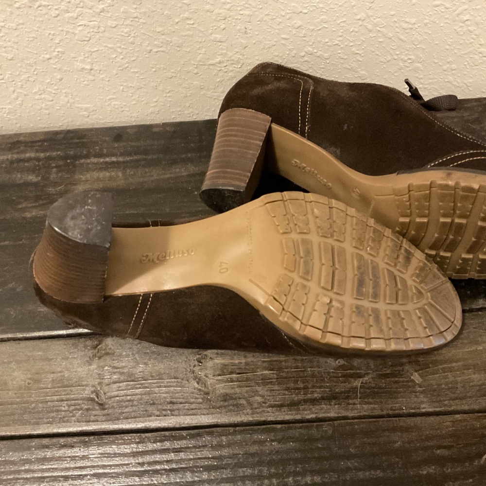Melluso Booties, Walk Brown Suede Retro Oxford, Italian Made, Size 40 - Picture 9 of 12